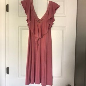 Pink vneck dress